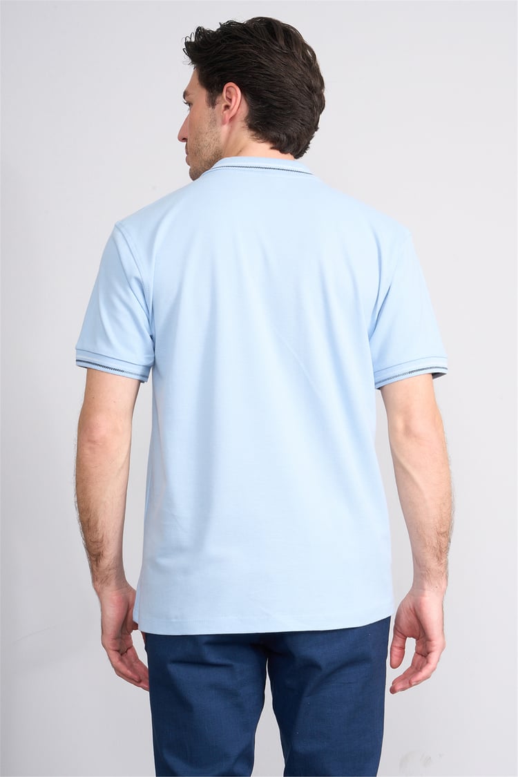 Çetinkaya Chester Polo 4729 Polo Yaka Regular 30/1 Pike T-shirt Bebe Mavi