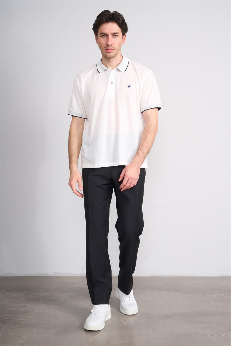 Çetinkaya Chester Polo 4732 Polo Yaka Regular Düz Pike T-shirt Beyaz
