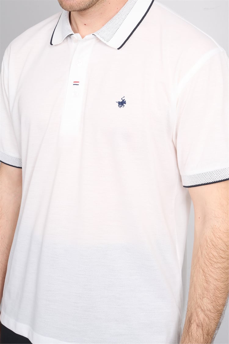 Çetinkaya Chester Polo 4732 Polo Yaka Regular Düz Pike T-shirt Beyaz