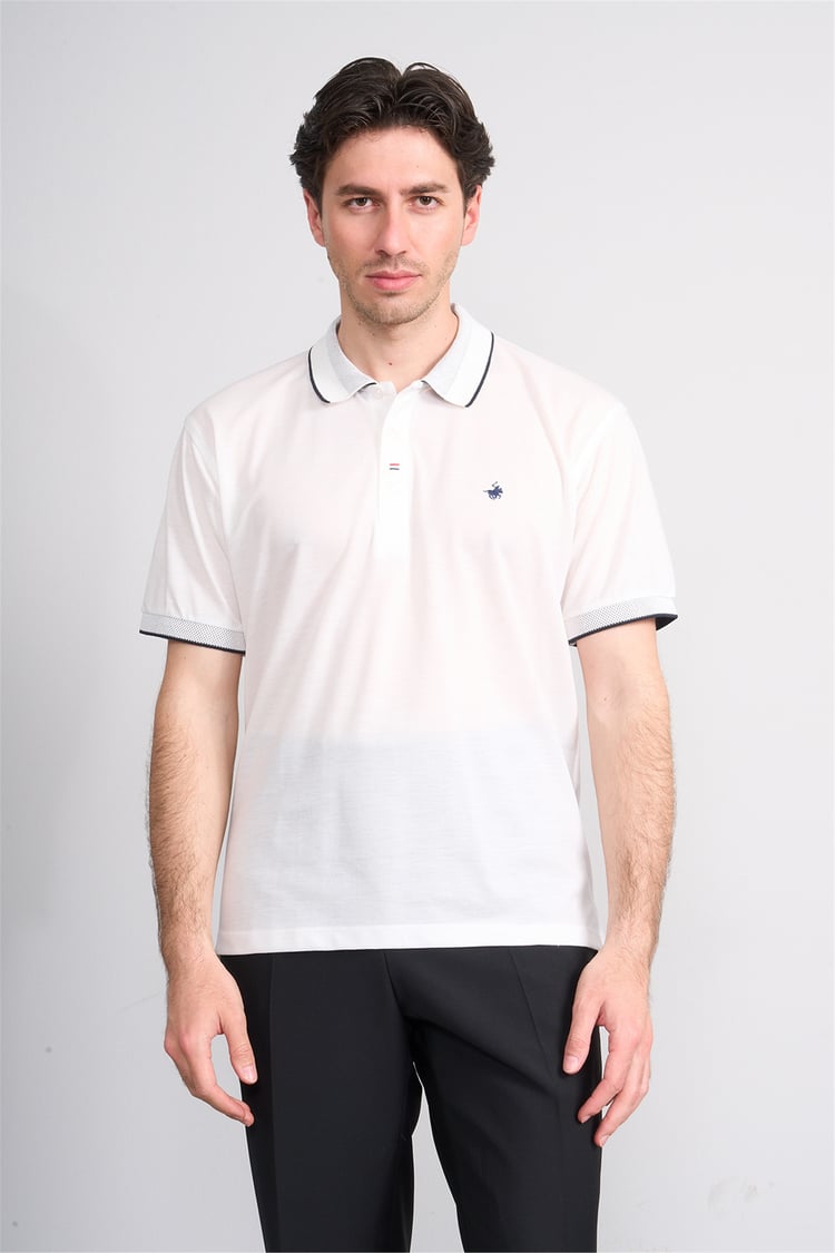 Çetinkaya Chester Polo 4732 Polo Yaka Regular Düz Pike T-shirt Beyaz