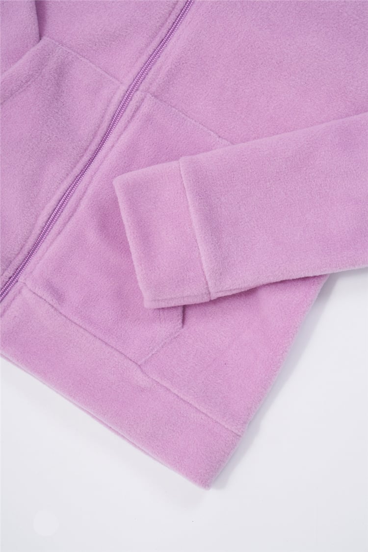 Çetinkaya Chester Polo 72407G Kapüşonlu Fermuarlı Polar 8-14 Yaş Lila Sweatshirt