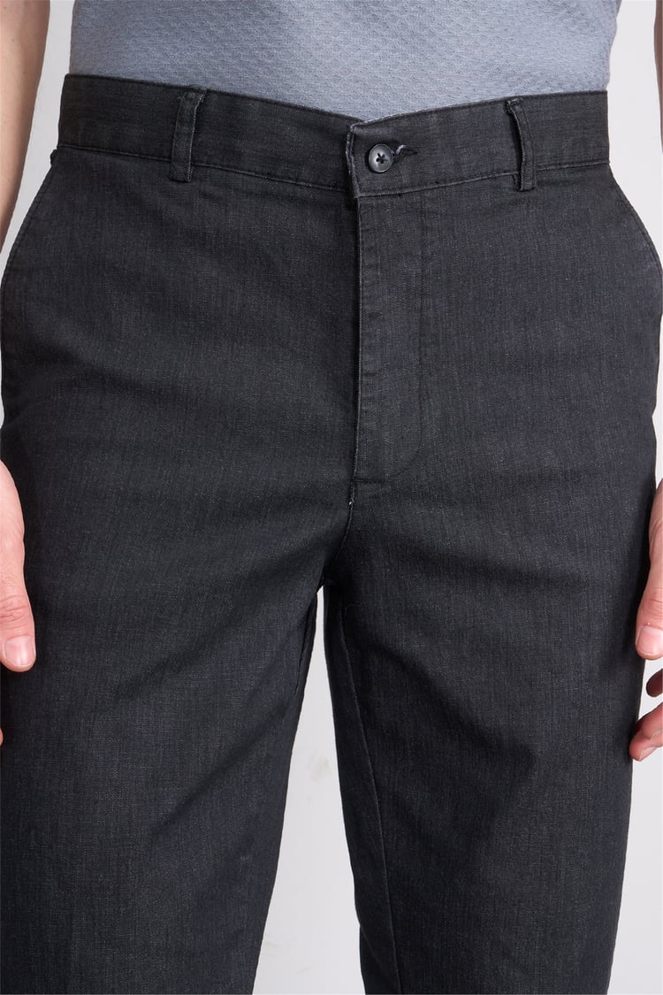 Çetinkaya Chester Polo 9352 Geniş Paça Regular Tencel Siyah Pantolon