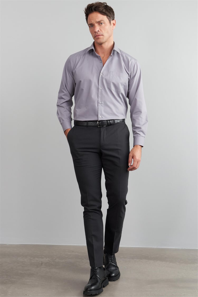 Çetinkaya Erkek T.Cotton Uzun Kol Gri Gömlek