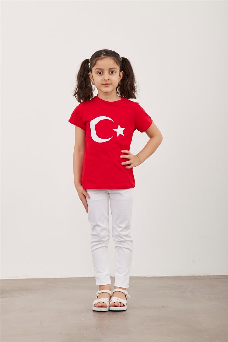 Çetinkaya Fitclub Türk Bayrağı 23 Nisan Temalı Kırmızı T-Shirt