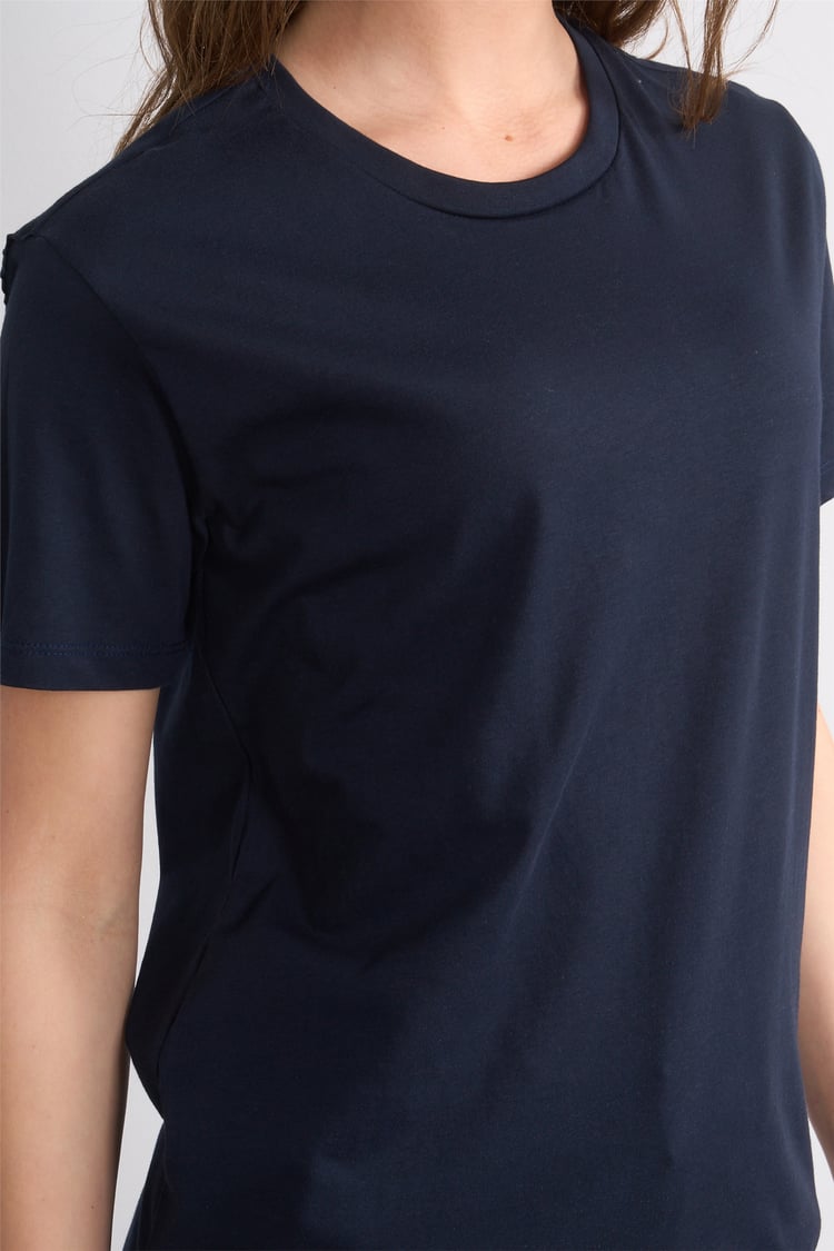 Çetinkaya Fithit 3264 Bayan Bisiklet Yaka 30/1 Penye Regular Basic T-shirt Lacivert