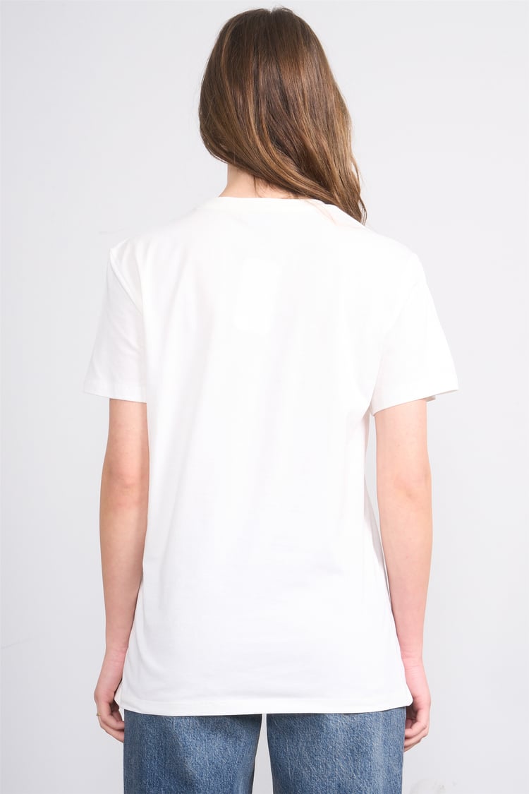 Çetinkaya Fithit 3264 Bayan Bisiklet Yaka 30/1 Penye Regular Basic T-shirt Krem