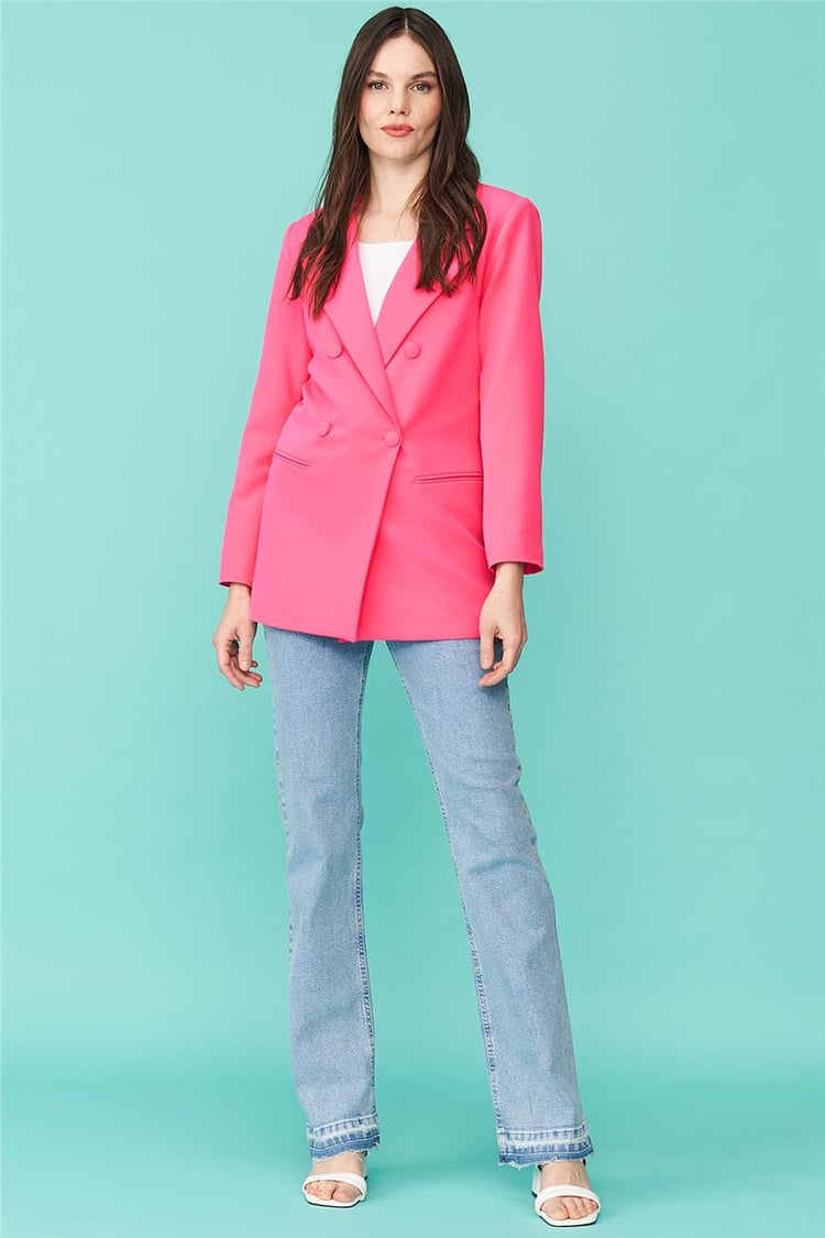 Çetinkaya Fithit 5723 Blazer Ceket Neon Pembe