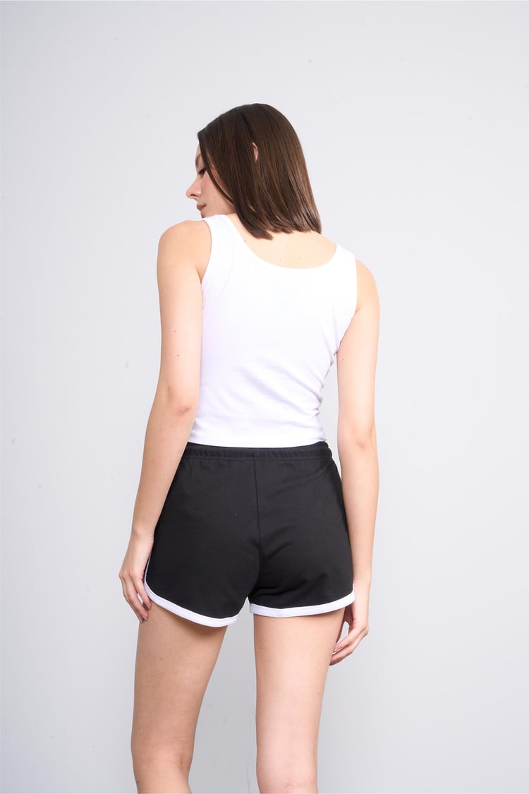 Çetinkaya Fithit 8454 Bayan 30/1 Compact Penye Süprem Sıfır Kol Crop Atlet Beyaz