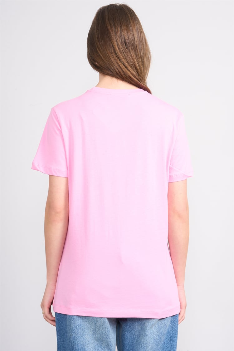 Çetinkaya Fithit 8859 Bayan Bisiklet Yaka Regular Baskılı T-shirt Pembe