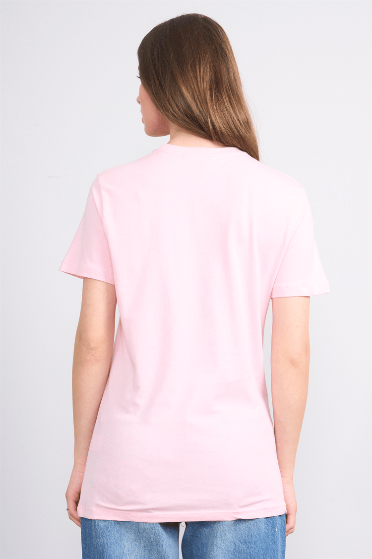 Çetinkaya Fithit 8892 Bayan Bisiklet Yaka Regular Baskılı T-shirt Açık Pembe