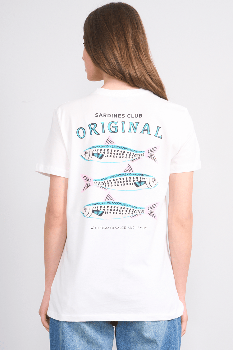 Çetinkaya Fithit 8914 Bayan Bisiklet Yaka Oversize Baskılı T-shirt Krem