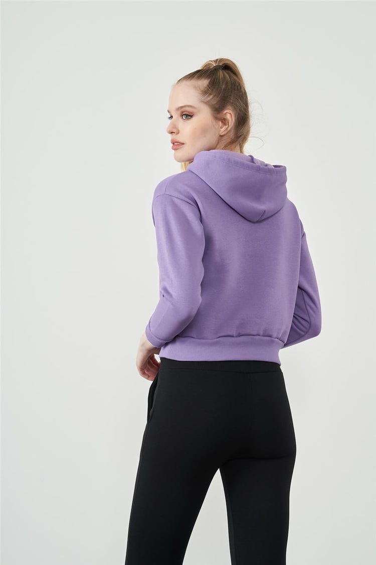 Çetinkaya Kapüşonlu Lila Sweatshirt