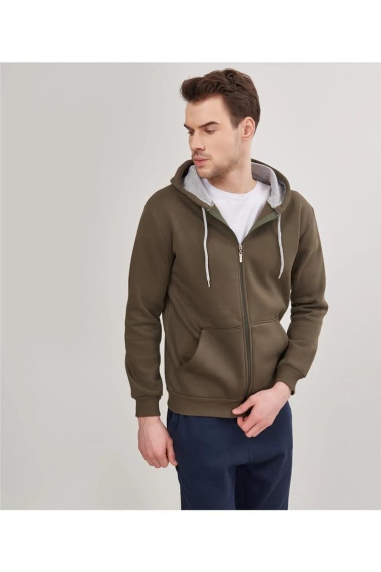 Çetinkaya Massa 662 Fermuarlı Haki Sweatshirt