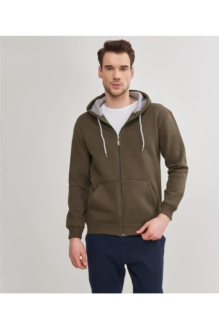 Çetinkaya Massa 662 Fermuarlı Haki Sweatshirt