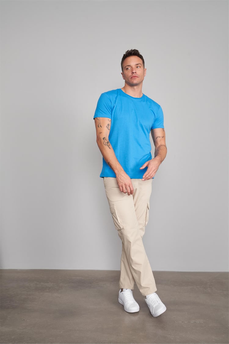 Çetinkaya Mentality 2772 Erkek Bisiklet Yaka Basic T-Shirt Kobalt