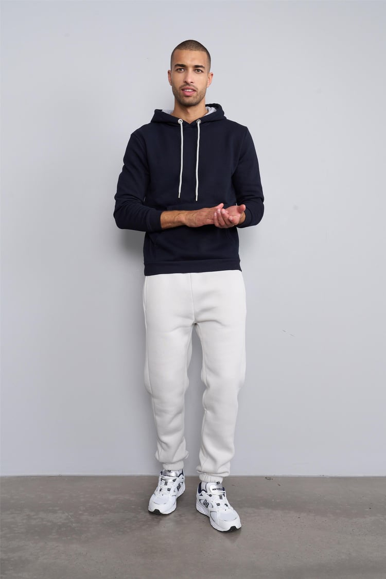 Çetinkaya Mentality 3035 Rahat Kalıp Erkek Lacivert Kapüşonlu Sweatshirt