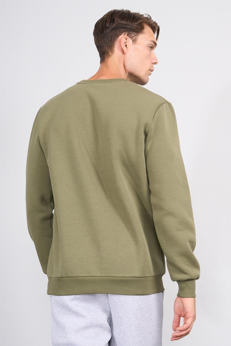 Çetinkaya Mentality 3036 3 İp Bisiklet Yaka Haki Sweatshirt