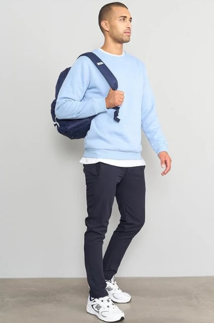 Çetinkaya Mentality 3036 3 İp Bisiklet Yaka Mavi Sweatshirt