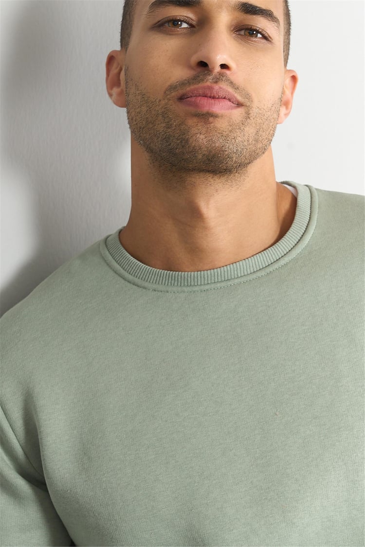 Çetinkaya Mentality 3036 3 İp Bisiklet Yaka Çağla Sweatshirt
