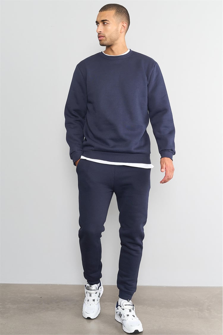 Çetinkaya Mentality 3036 Bisiklet Yaka Lacivert Sweatshirt