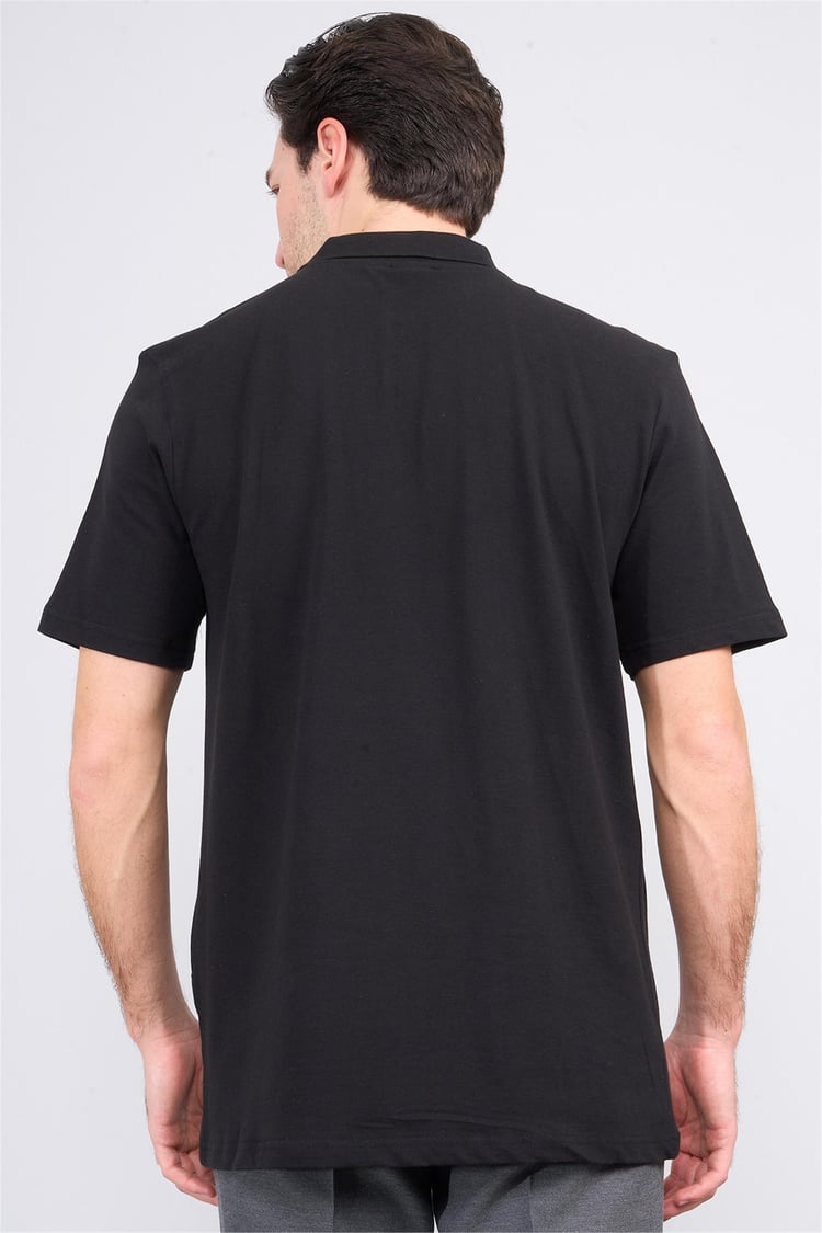 Çetinkaya Mentality 3140 Polo Yaka Penye Pike Cepli Regular T-Shirt Siyah