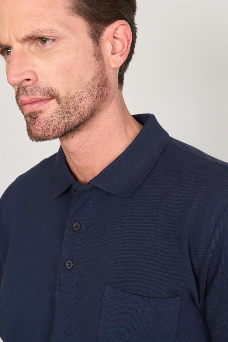 Çetinkaya Mentality 3140 Polo Yaka Penye Pike Cepli Regular T-Shirt Lacivert