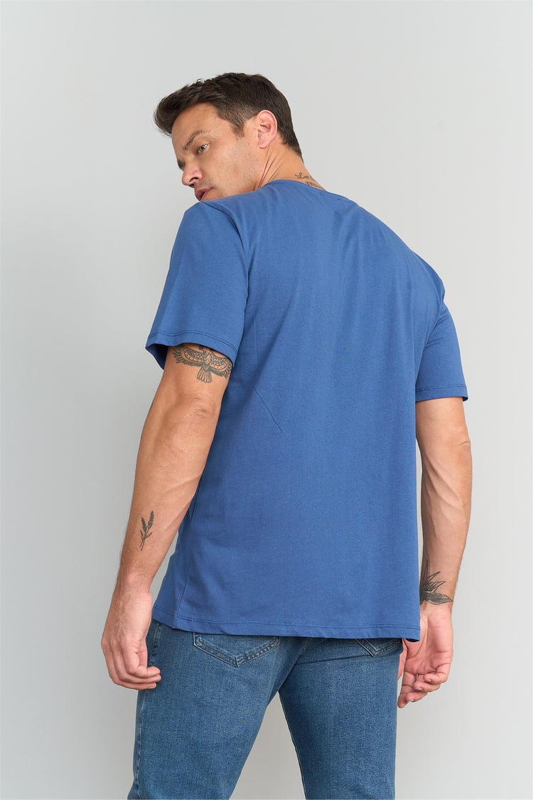 Çetinkaya Mentality 3156 Erkek Bisiklet Yaka Regular T-Shirt İndigo