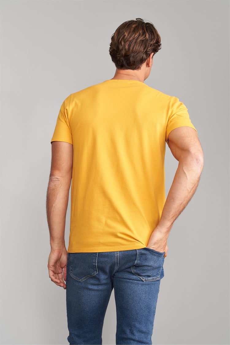 Çetinkaya Mentality 3249 Erkek Bisiklet Yaka Regular T-Shirt Hardal