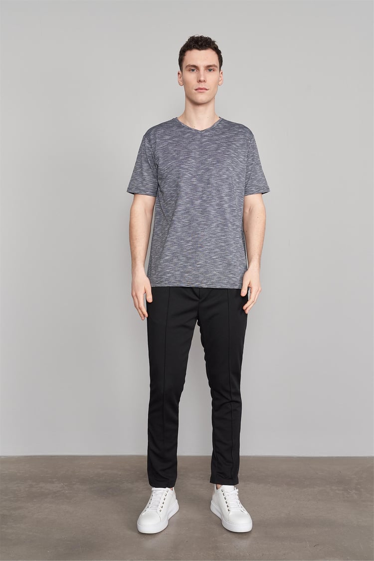 Çetinkaya Mentality 3447 V Yaka Regular T-Shirt Lacivert