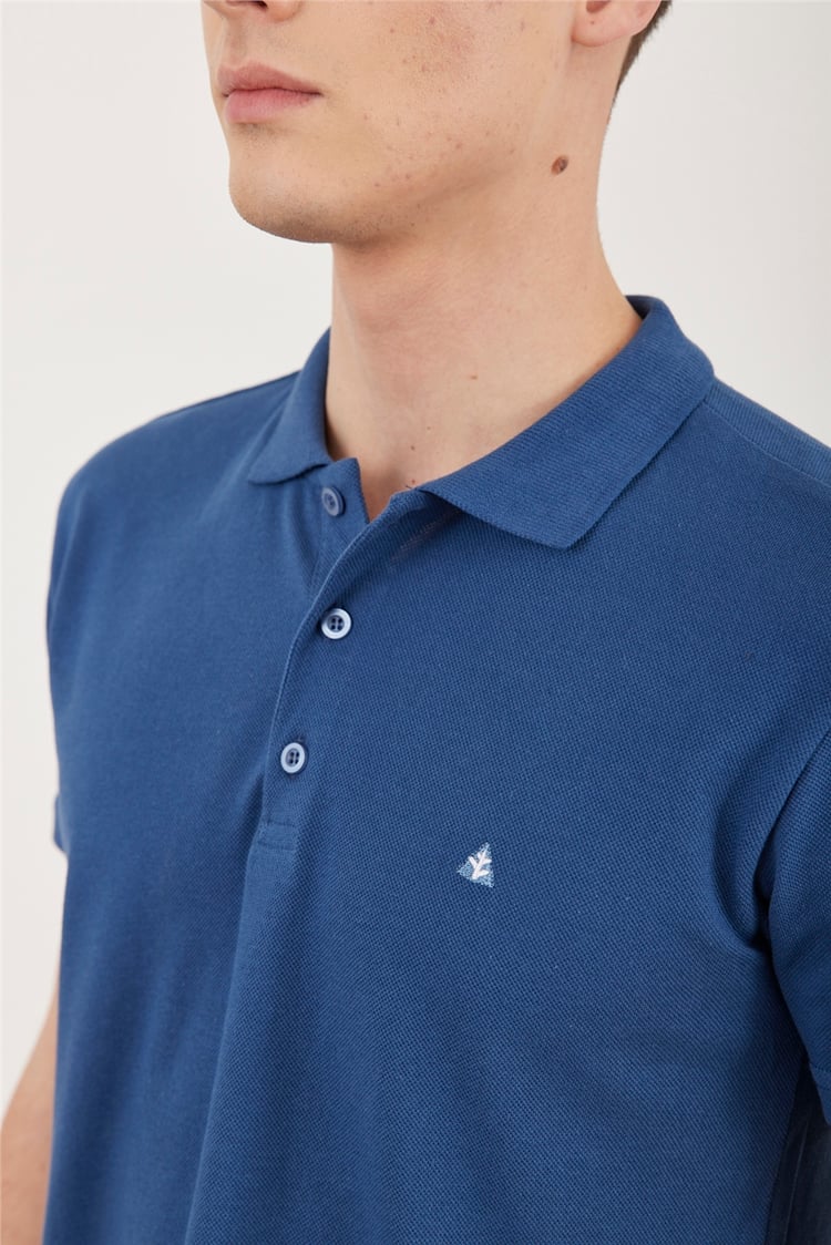Çetinkaya Mentality 3647 Polo Yaka Openend Pike Slim Fit T-Shirt İndigo