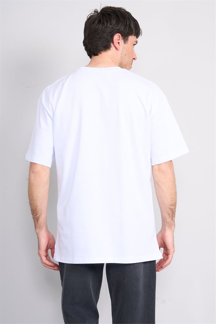 Çetinkaya Mentality 3880 Bisiklet Yaka 16/1 Süprem Regular T-shirt Beyaz