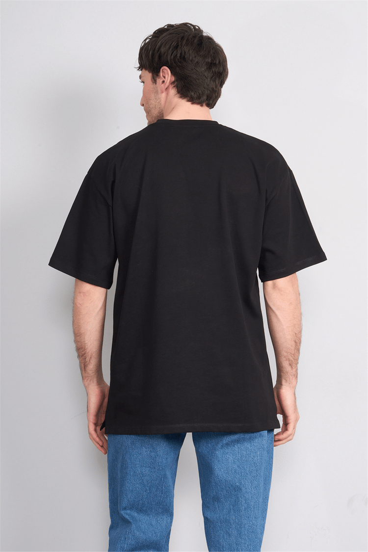 Çetinkaya Mentality 3880 Bisiklet Yaka 16/1 Süprem Regular T-shirt Siyah