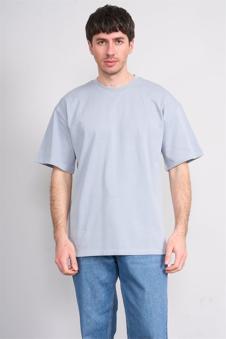 Çetinkaya Mentality 3880 Bisiklet Yaka 16/1 Süprem Regular T-shirt Açık Gri