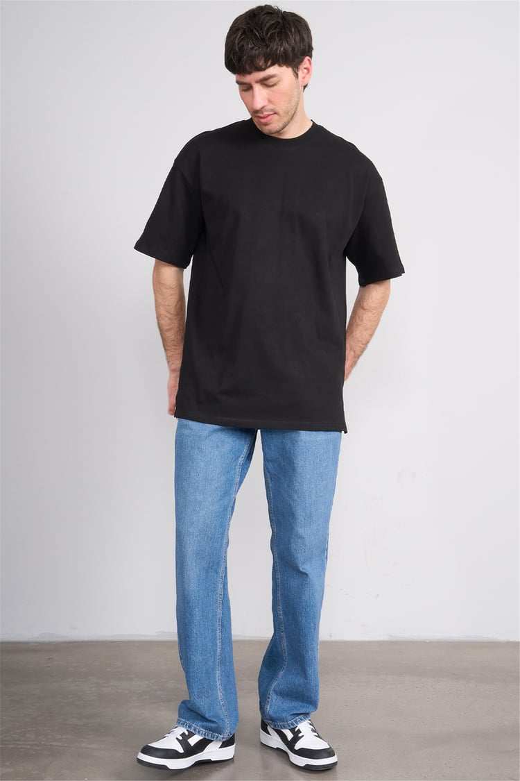 Çetinkaya Mentality 3880 Bisiklet Yaka 16/1 Süprem Regular T-shirt Siyah