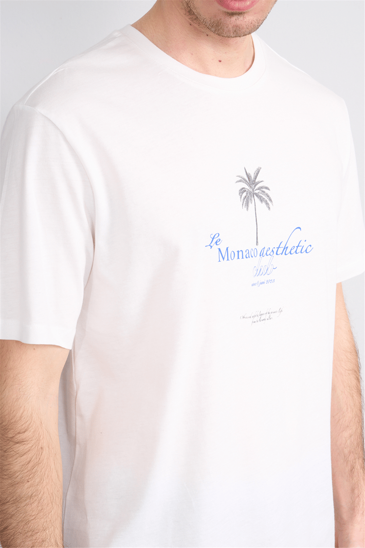 Çetinkaya Mentality 4209 Bisiklet Yaka Regular Baskılı T-shirt Krem
