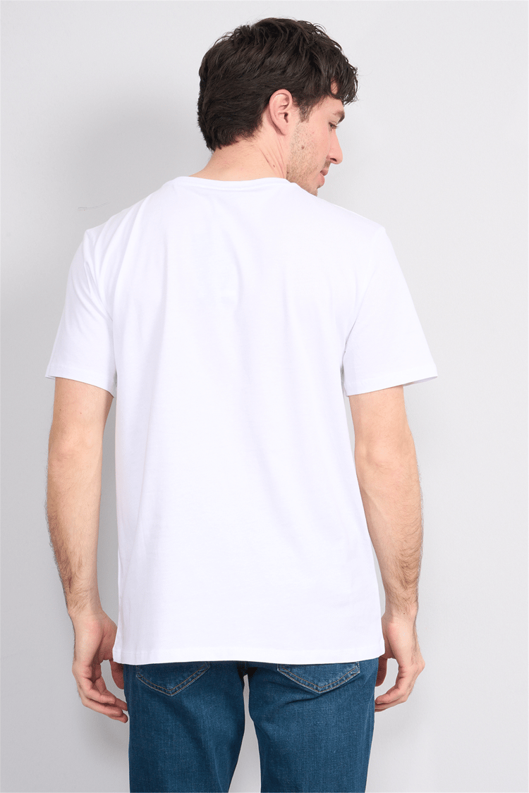Çetinkaya Mentality 4498 Bisiklet Yaka Regular Baskılı T-shirt Beyaz