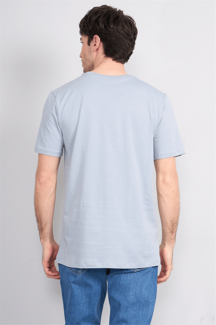 Çetinkaya Mentality 4498 Bisiklet Yaka Regular Baskılı T-shirt Açık Gri