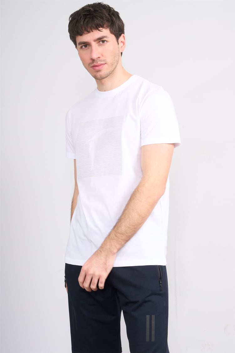 Çetinkaya Mentality 4512 Bisiklet Yaka Regular Modelli T-shirt Beyaz