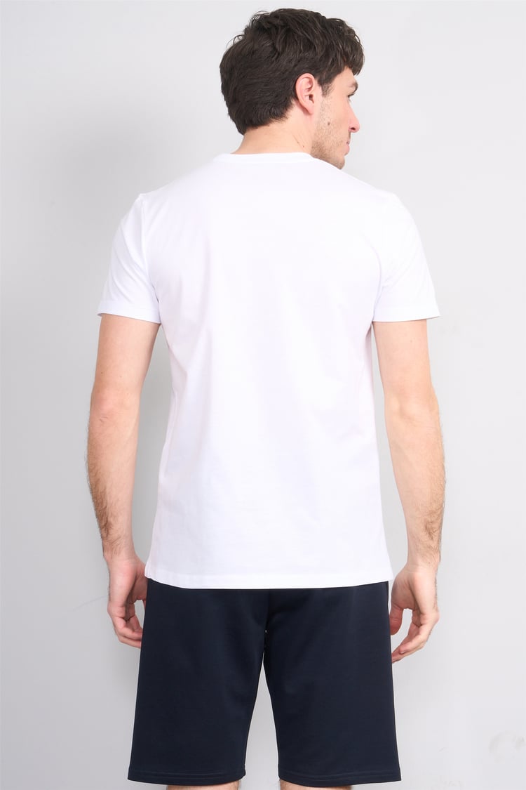 Çetinkaya Mentality 4512 Bisiklet Yaka Regular Modelli T-shirt Beyaz