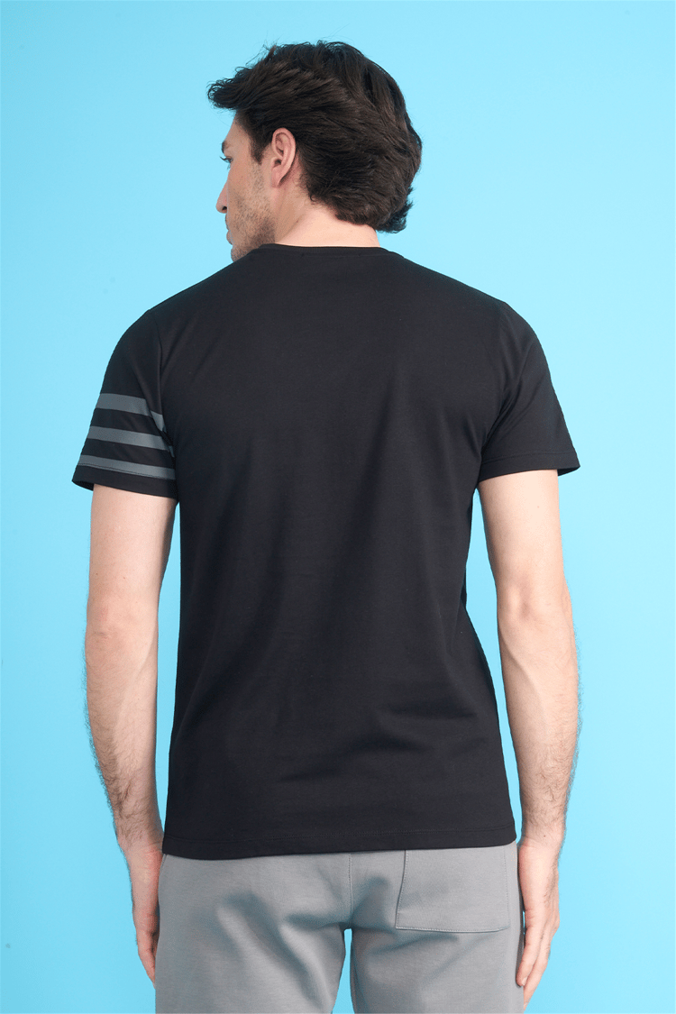 Çetinkaya Mentality 4522 Bisiklet Yaka Regular Modelli T-shirt Siyah