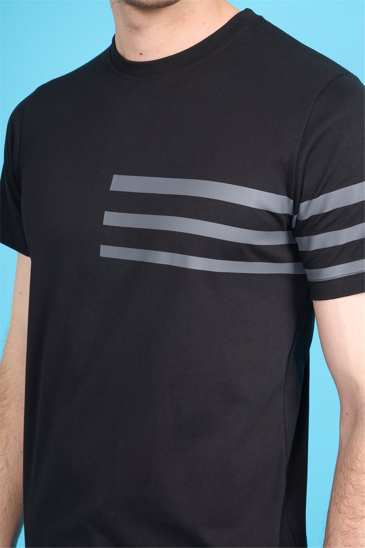 Çetinkaya Mentality 4522 Bisiklet Yaka Regular Modelli T-shirt Siyah
