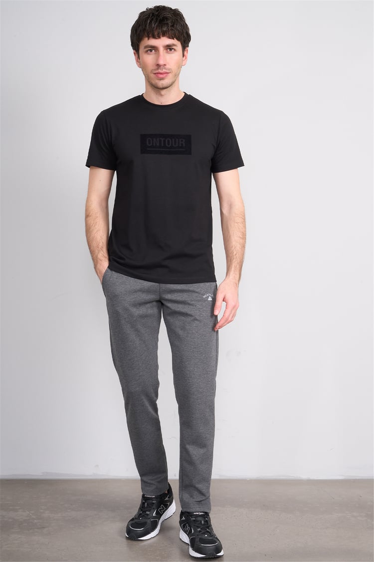 Çetinkaya Mentality 4525 Bisiklet Yaka Regular Modelli T-shirt Siyah