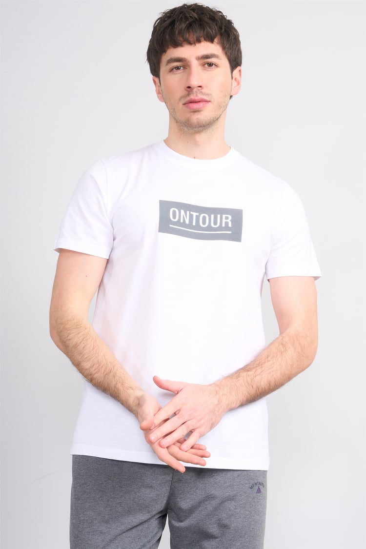 Çetinkaya Mentality 4525 Bisiklet Yaka Regular Modelli T-shirt Beyaz