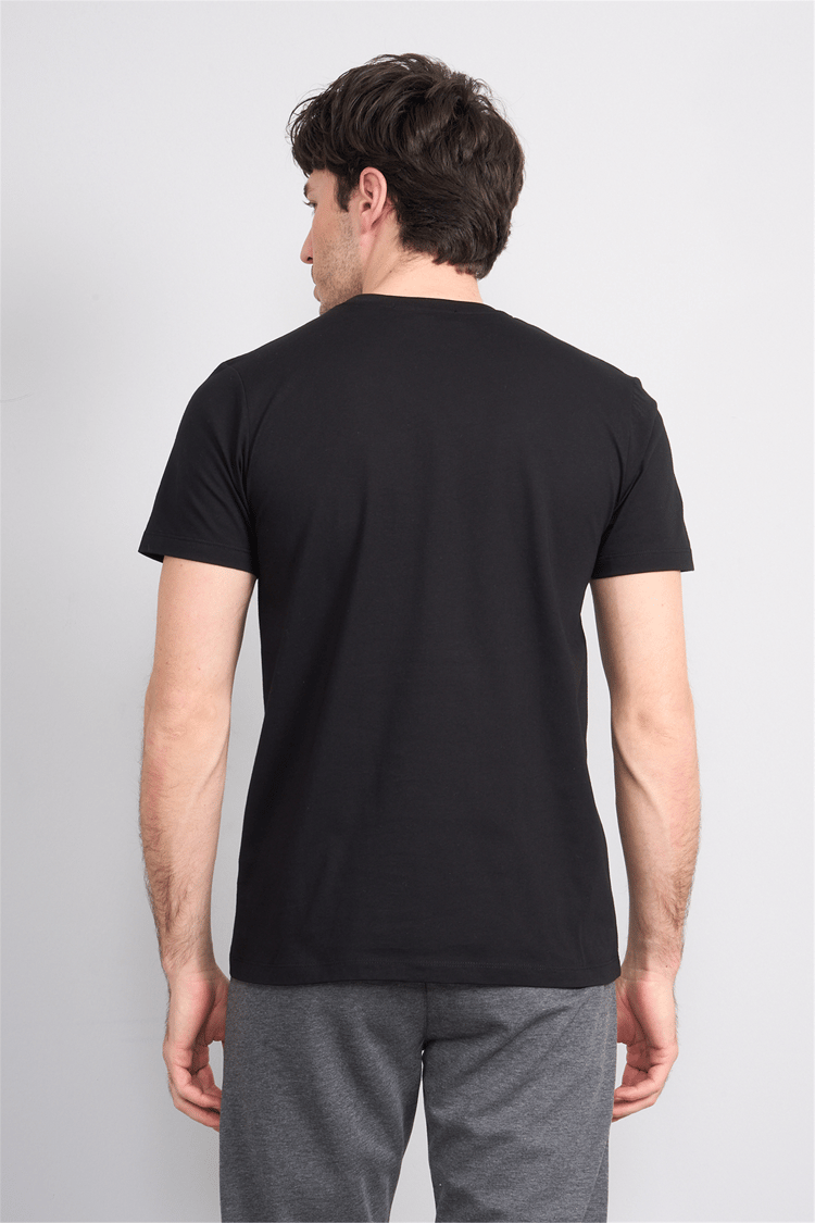 Çetinkaya Mentality 4525 Bisiklet Yaka Regular Modelli T-shirt Siyah