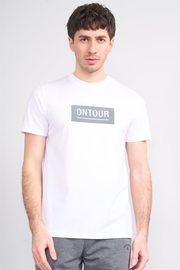 Çetinkaya Mentality 4525 Bisiklet Yaka Regular Modelli T-shirt Beyaz