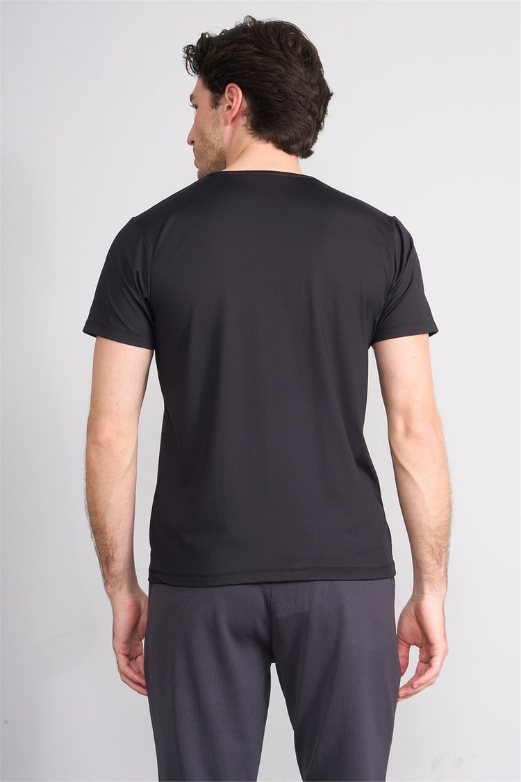 Çetinkaya Mentality 4538 Bisiklet Yaka Regular Basic T-shirt Siyah
