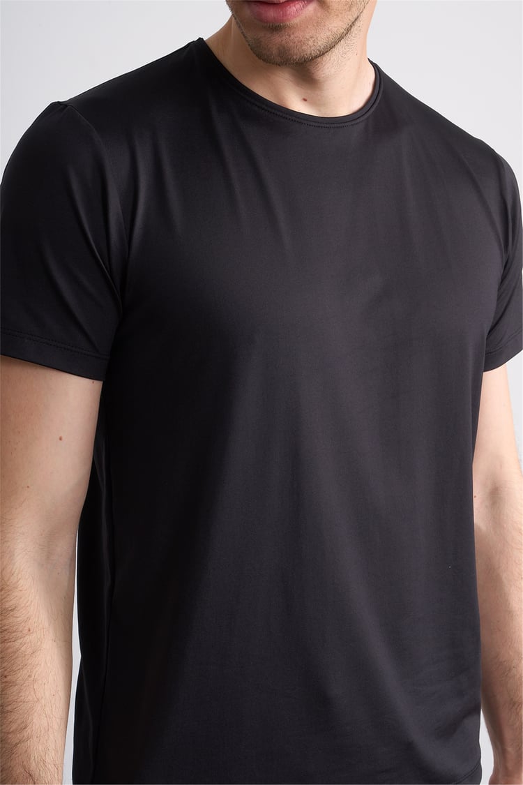 Çetinkaya Mentality 4538 Bisiklet Yaka Regular Basic T-shirt Siyah