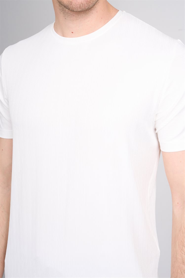 Çetinkaya Mentality 4539 Bisiklet Yaka Regular Modelli T-shirt Beyaz