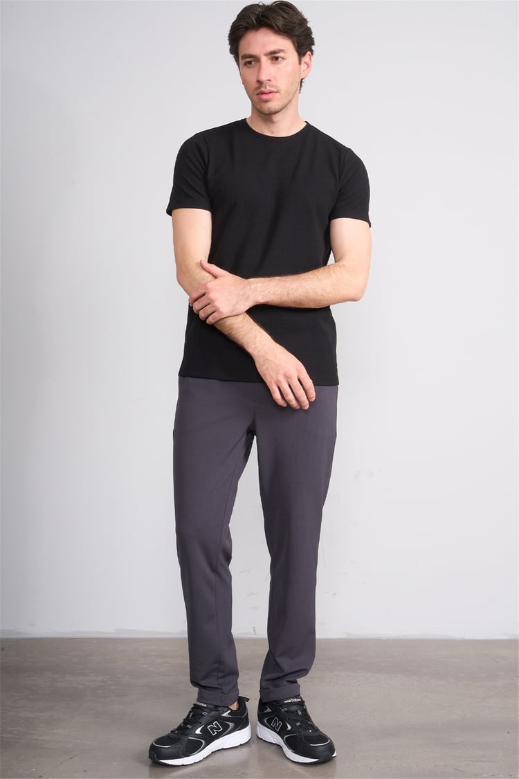 Çetinkaya Mentality 4544 Bisiklet Yaka Regular Modelli T-shirt Siyah
