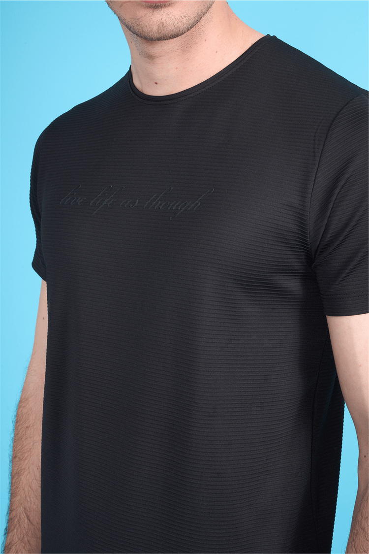Çetinkaya Mentality 4545 Bisiklet Yaka Regular Baskılı T-shirt Siyah